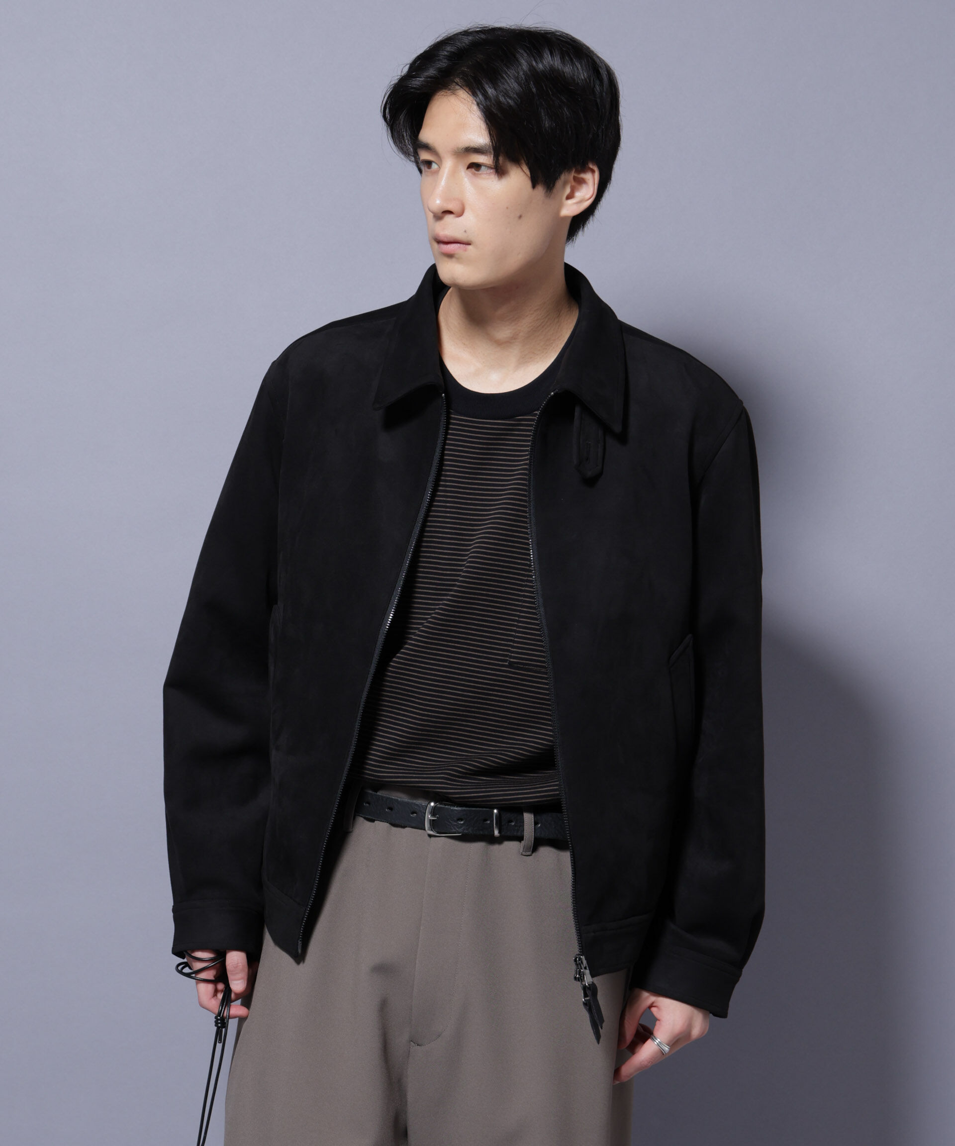 nano･universe「フェイクスエードブルゾン」|ブルゾン・スタジャン|