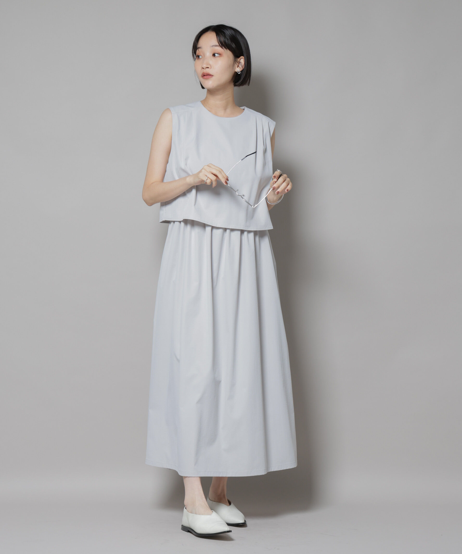 nano･universe「セットアップ風ノースリーブワンピース」|ワンピース|
