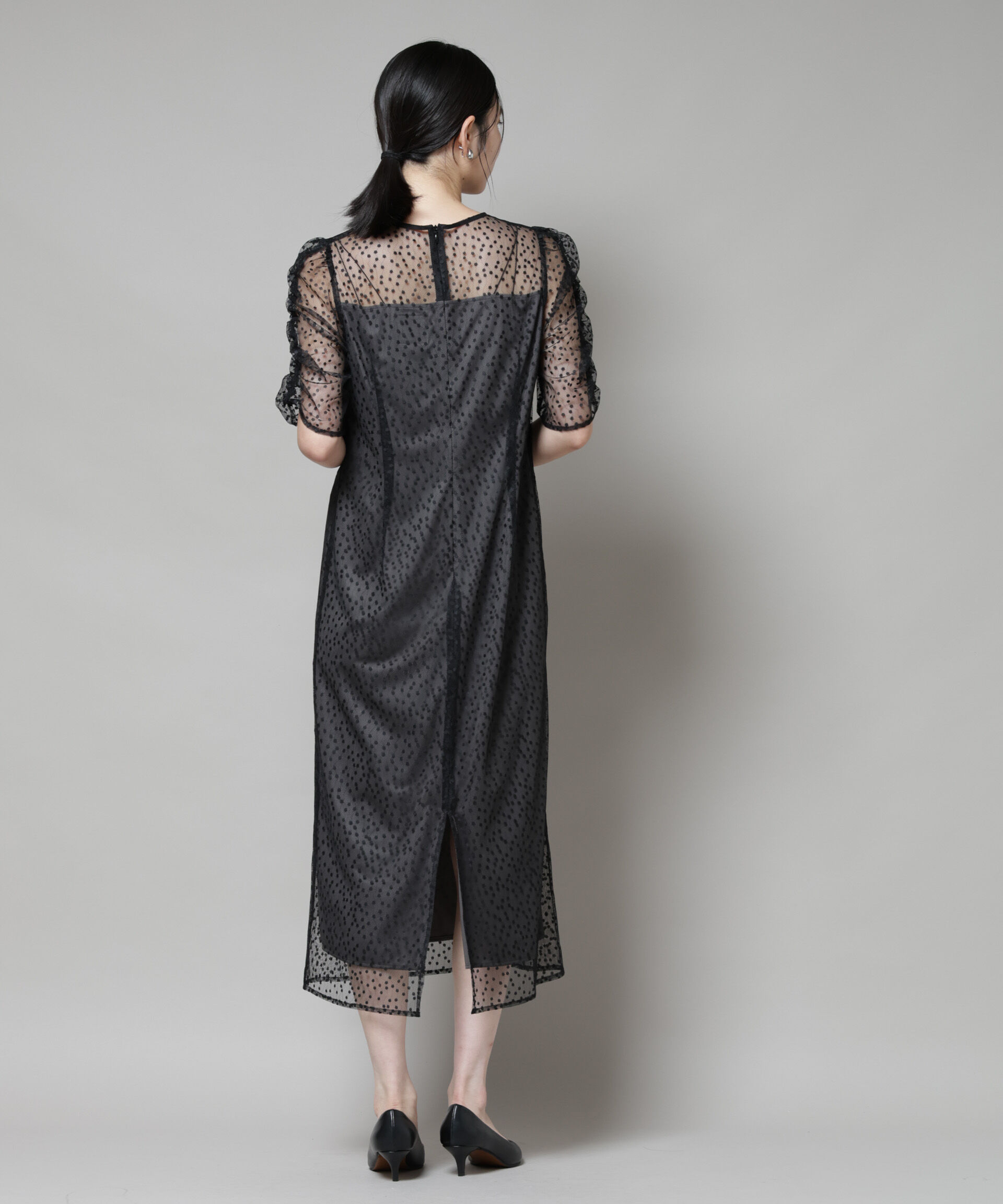 nano･universe「troisiemechaco/ドットチュールジャガードワンピース」|ワンピース|