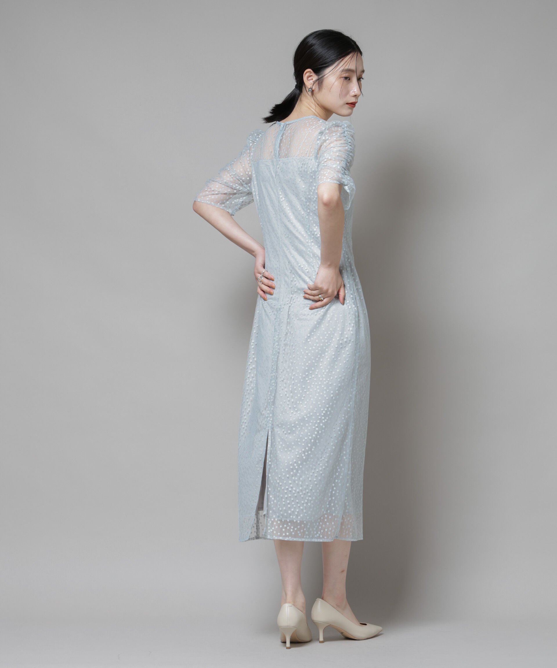 nano･universe「troisiemechaco/ドットチュールジャガードワンピース」|ワンピース|