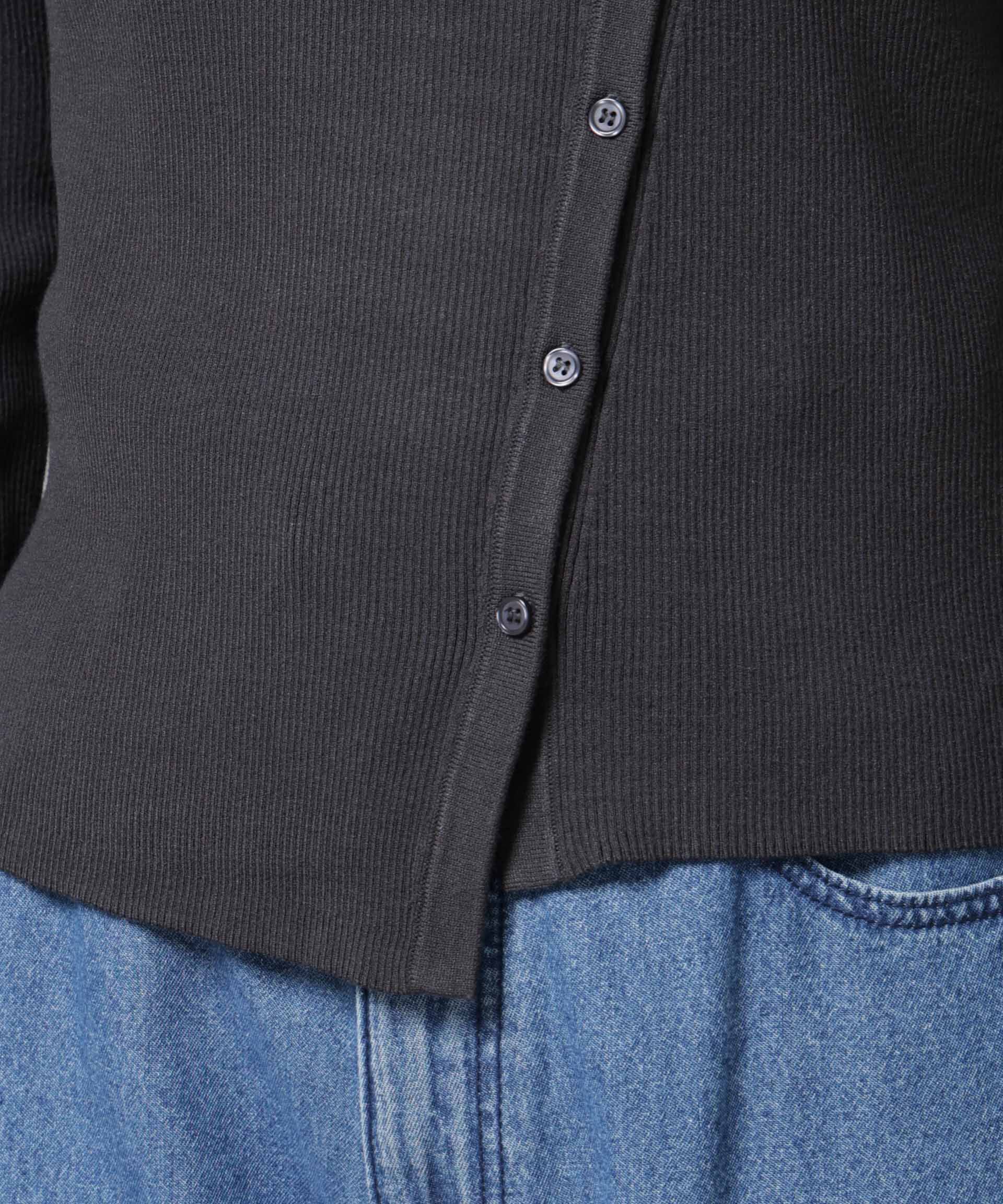 nano･universe「アシメネックデサインリブニットトップス」|ニット・セーター|