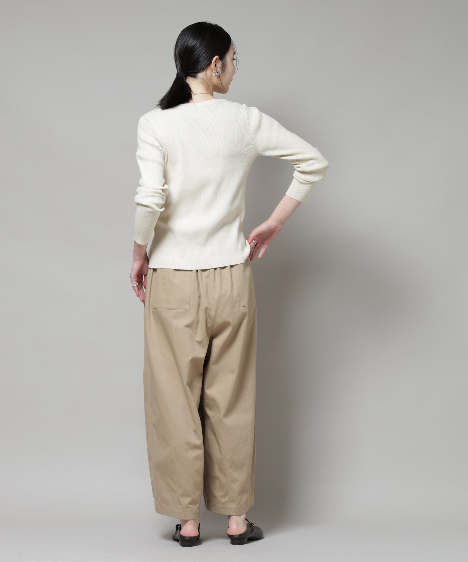 nano･universe「アシメネックデサインリブニットトップス」|ニット・セーター|