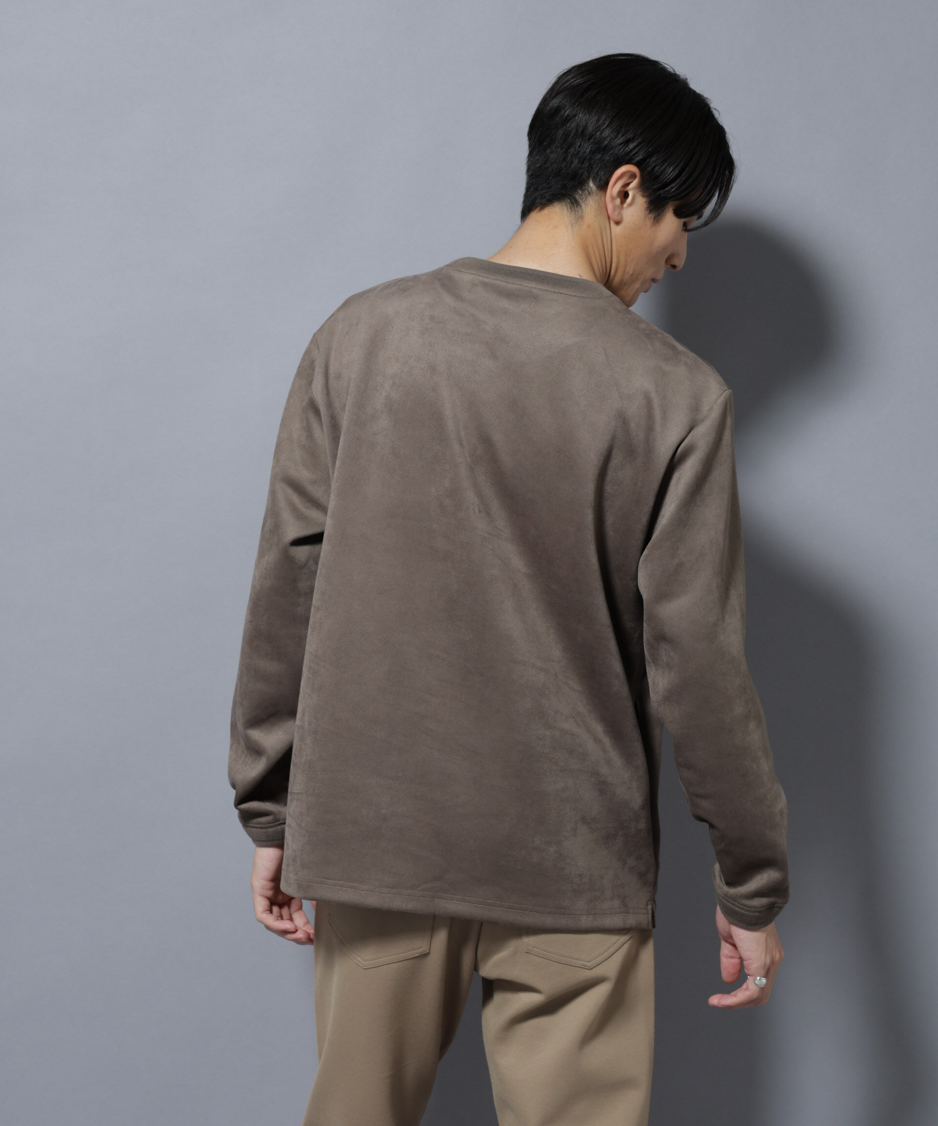 nano･universe「フェイクスエードプルオーバー 長袖」|Tシャツ・カットソー|