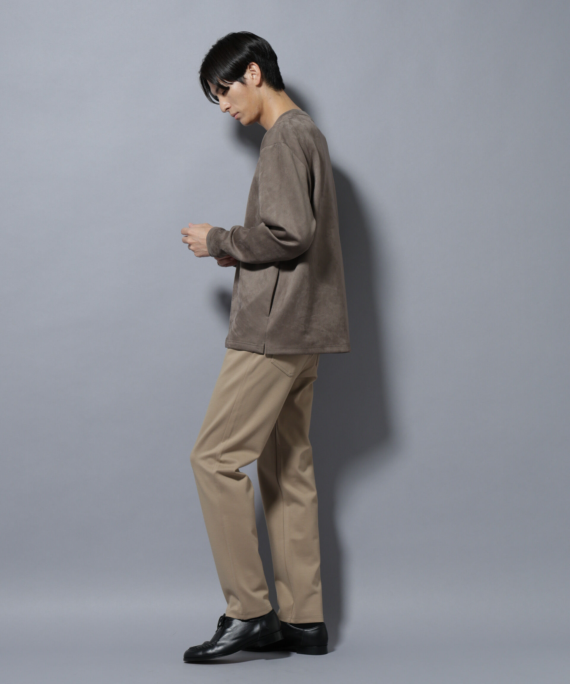 nano･universe「フェイクスエードプルオーバー 長袖」|Tシャツ・カットソー|