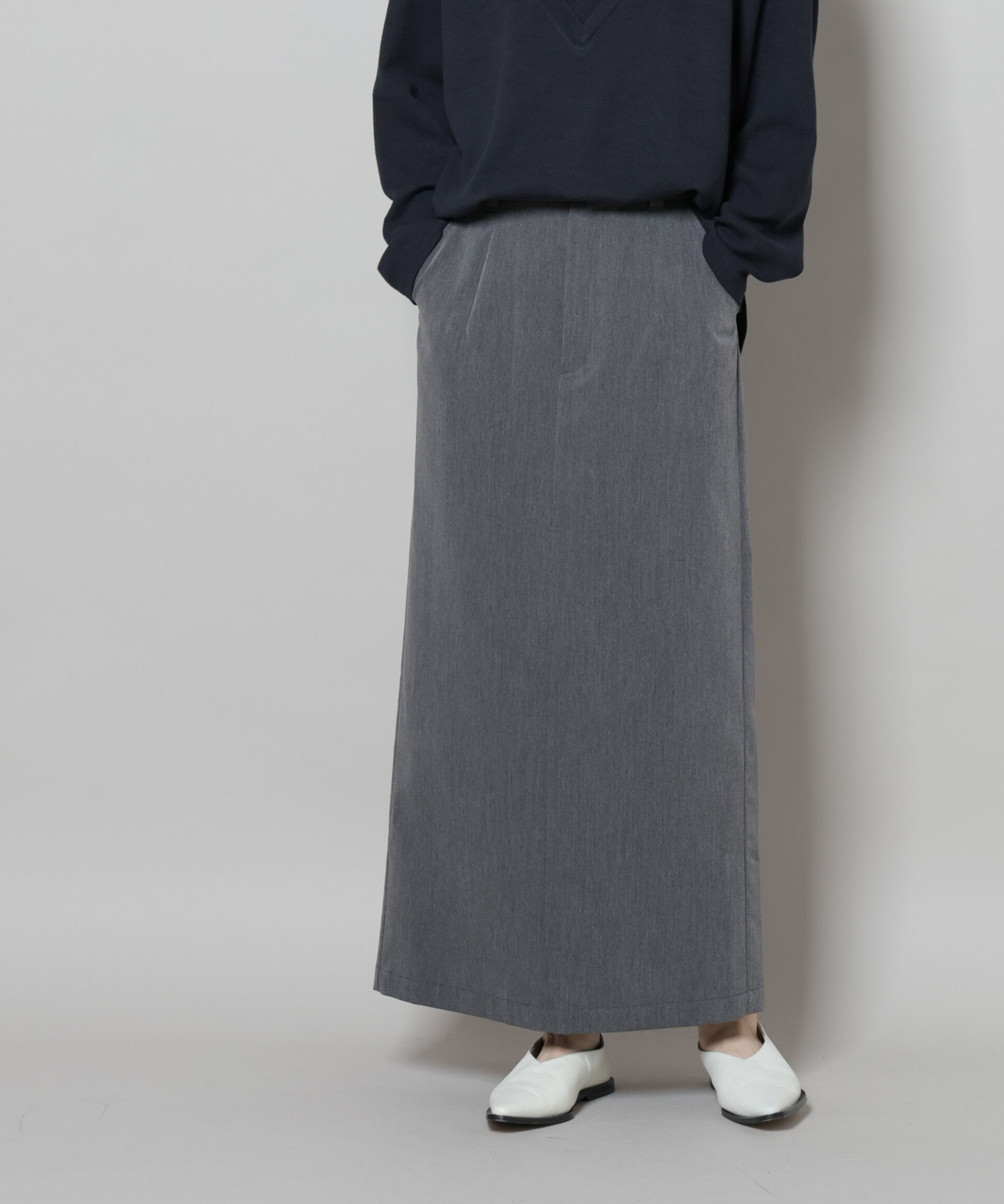 nano･universe「スーツライクIラインロングスカート」|スカート|