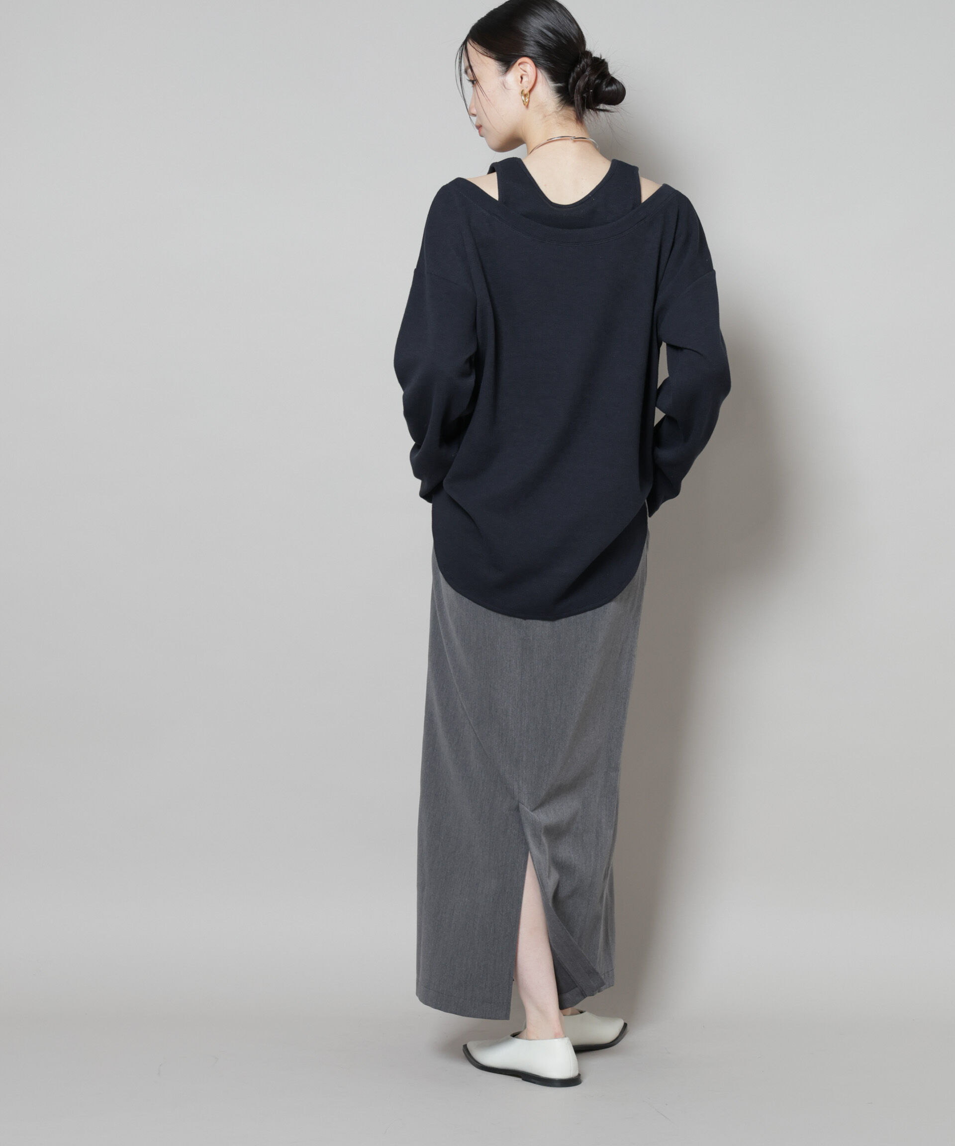 nano･universe「スーツライクIラインロングスカート」|スカート|