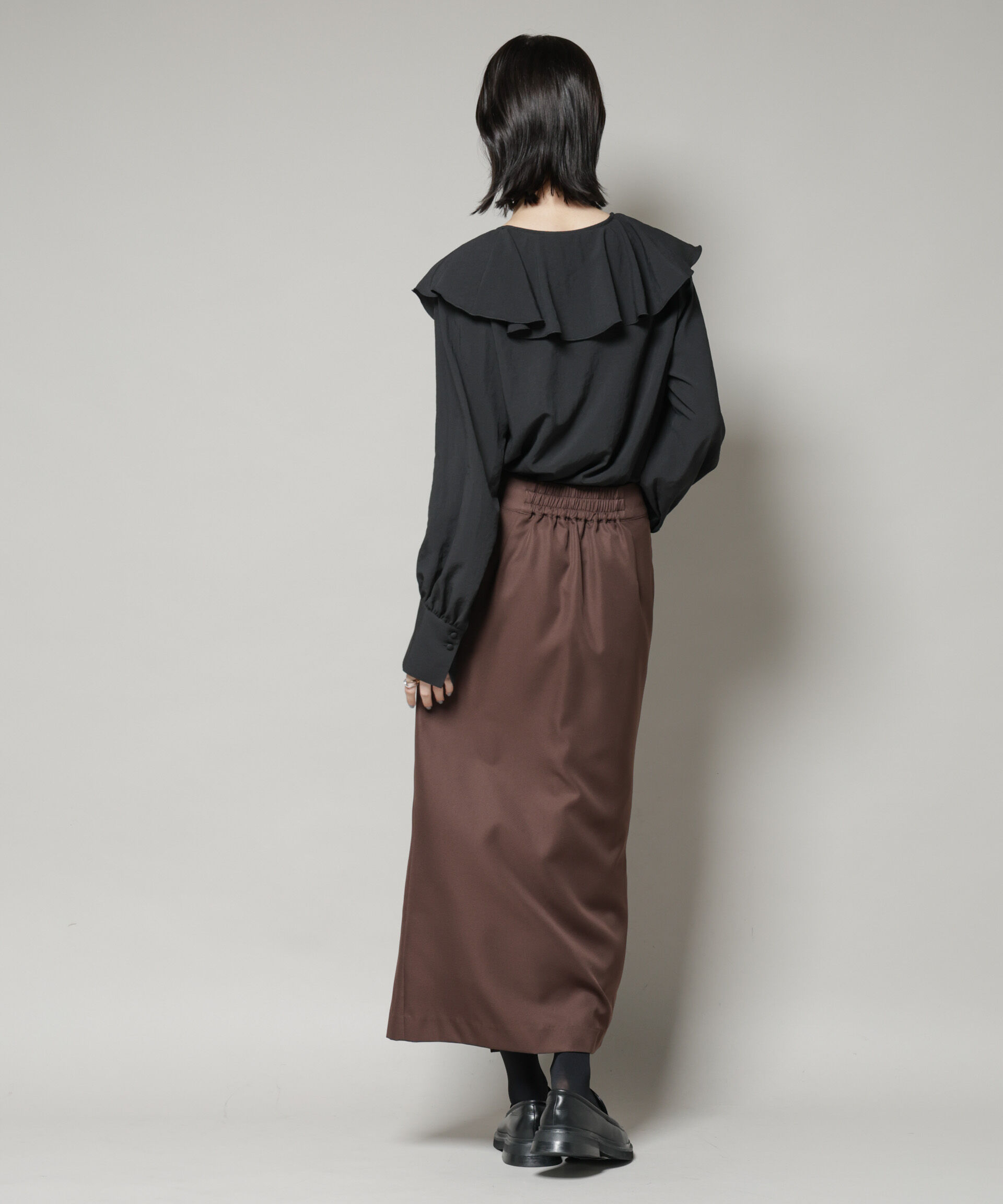 nano･universe「ビンテージポプリンラッフルカラーブラウス」|シャツ・ブラウス|