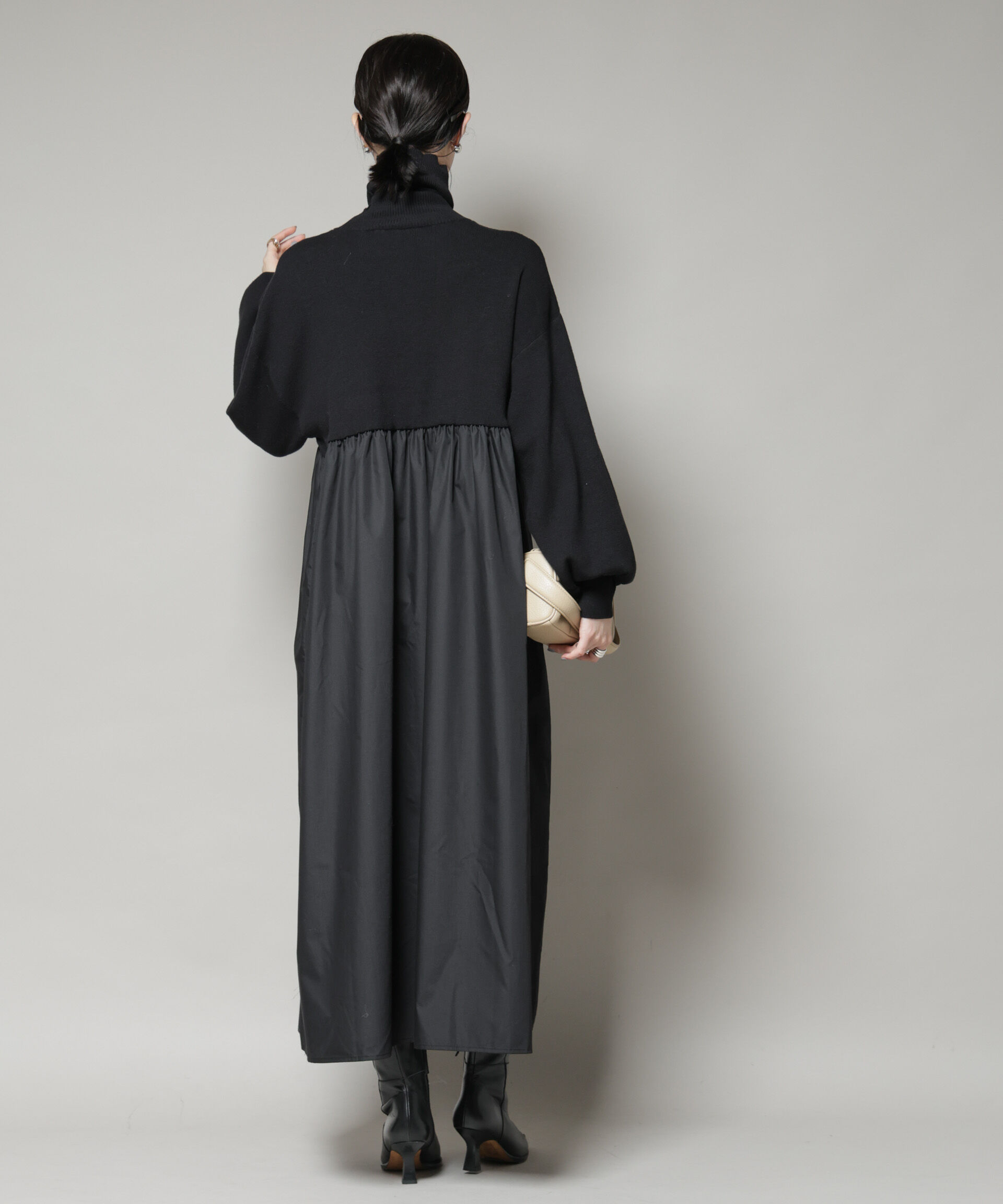 nano･universe「異素材コンビドッキングタートルワンピース」|ワンピース|