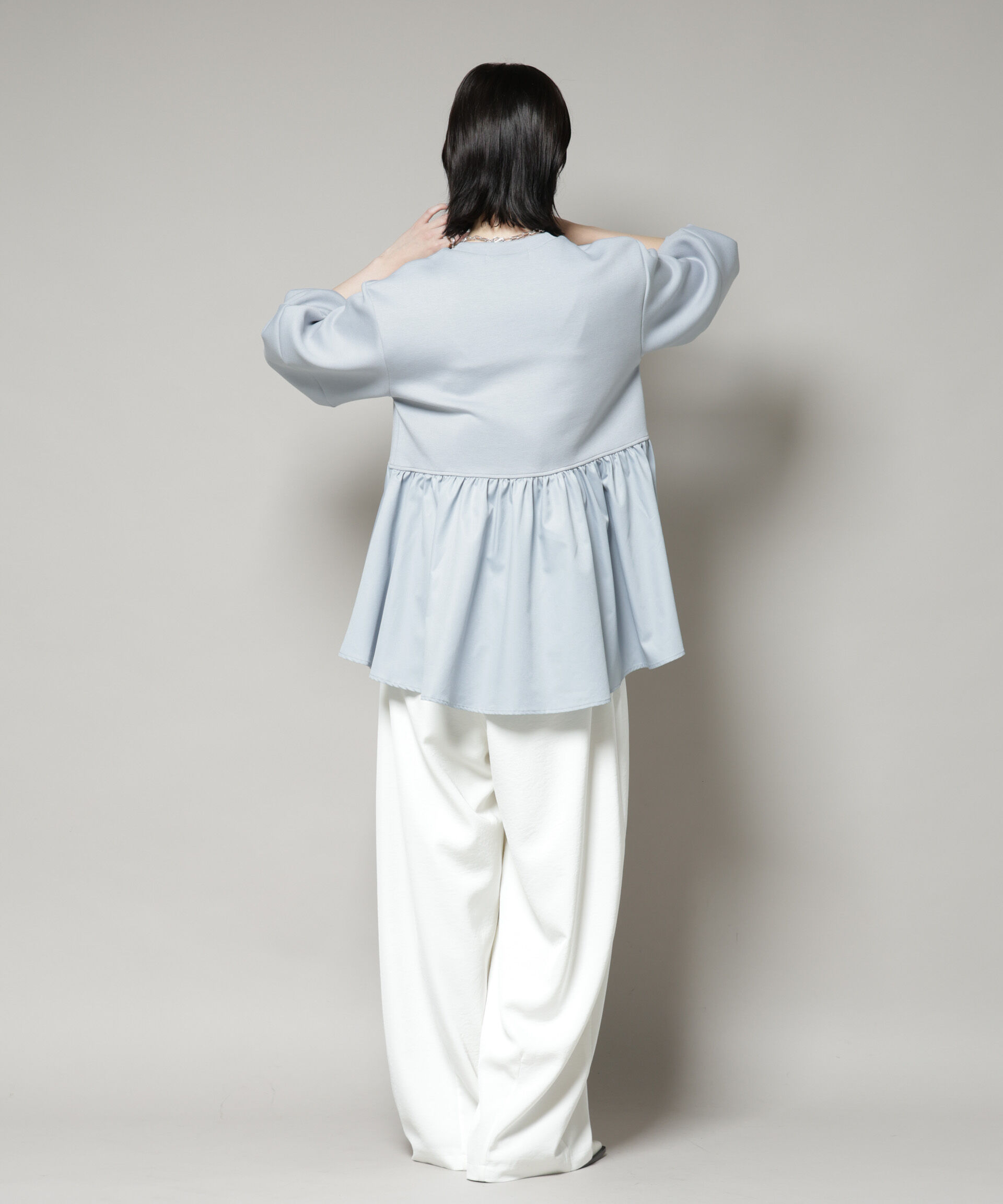 nano･universe「布帛コンビペプラムカットトップス」|Tシャツ・カットソー|