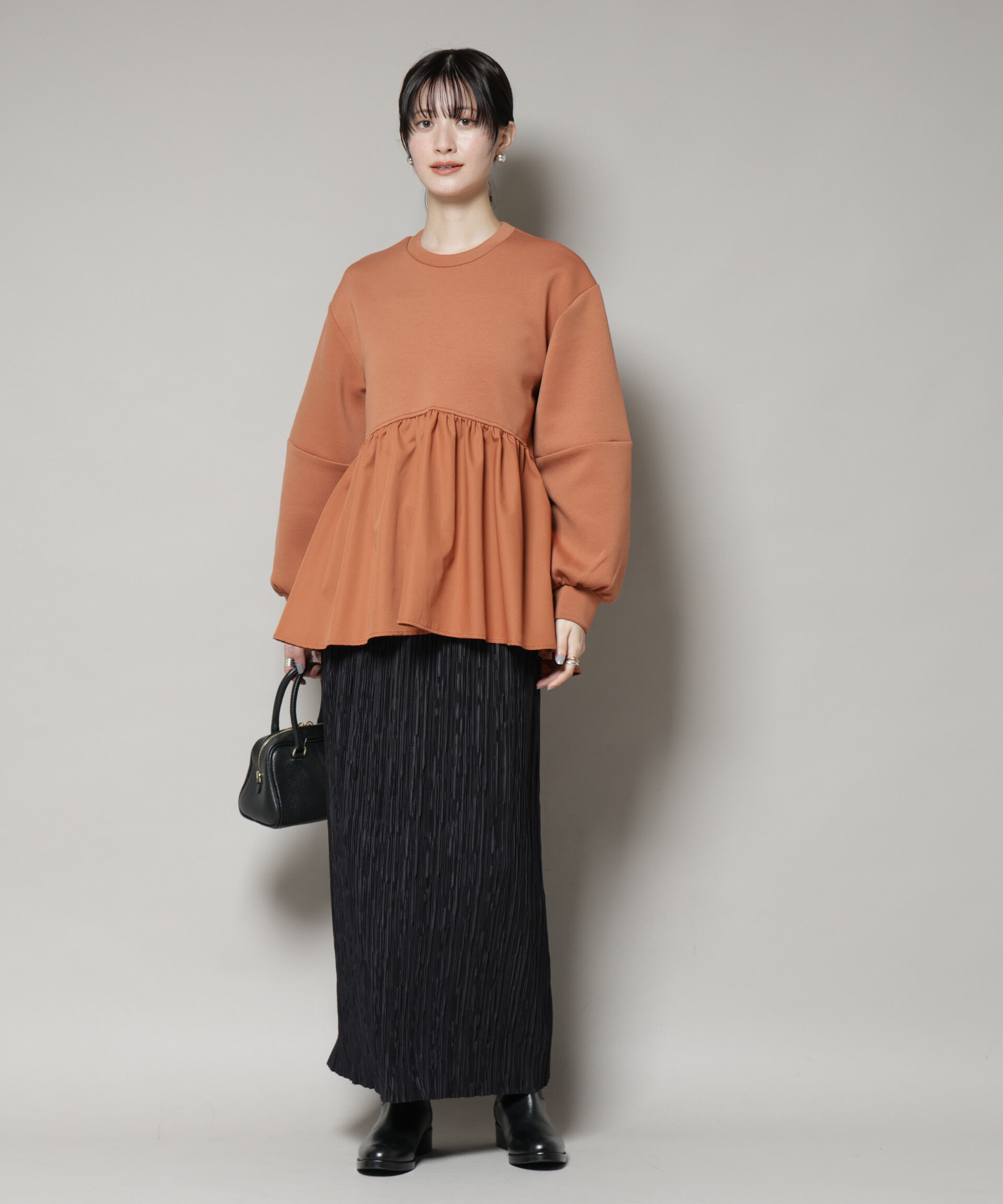 nano･universe「布帛コンビペプラムカットトップス」|Tシャツ・カットソー|