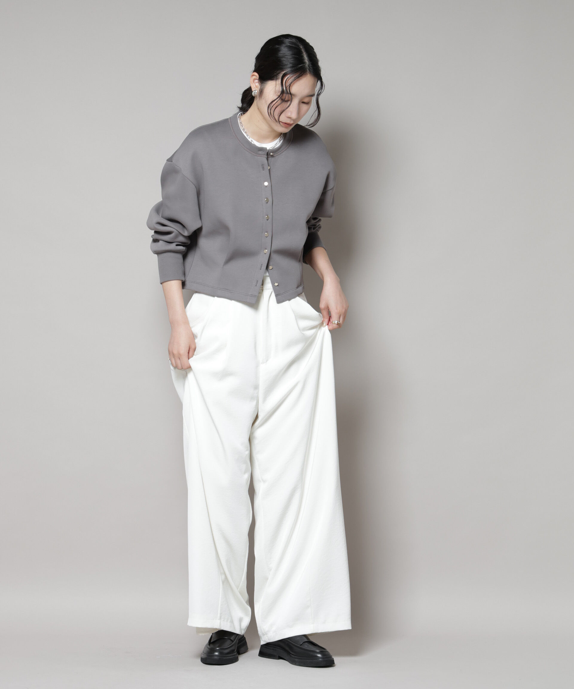 nano･universe「ダンボールタックカーディガン」|Tシャツ・カットソー|