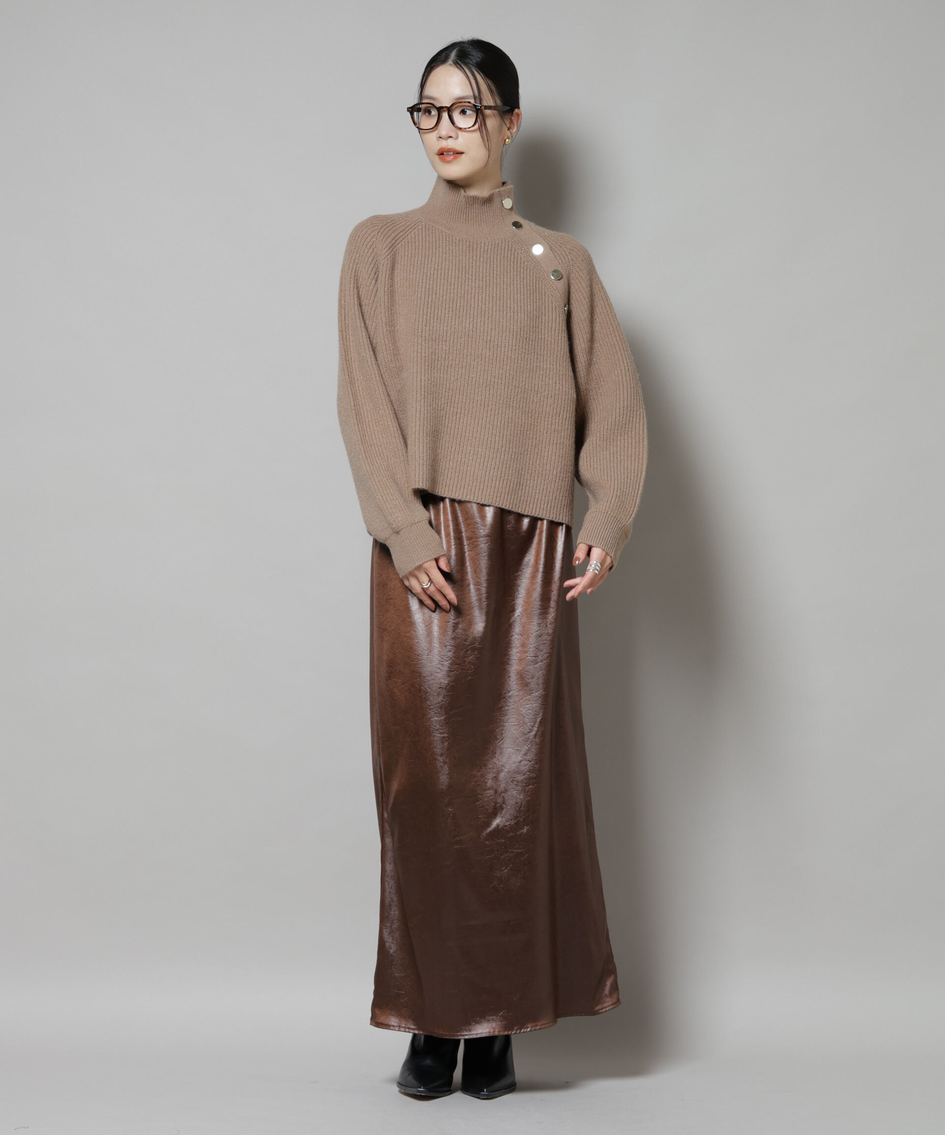 nano･universe「釦ディティールニットプルオーバー」|ニット・セーター|