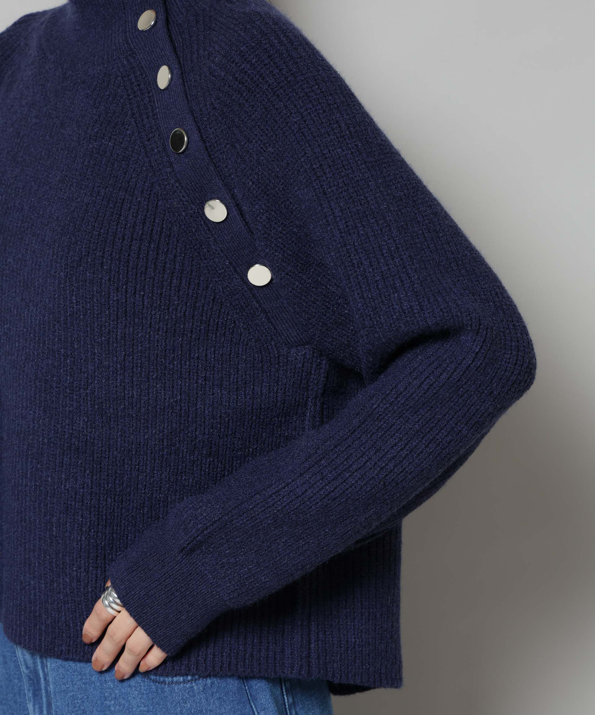 nano･universe「釦ディティールニットプルオーバー」|ニット・セーター|