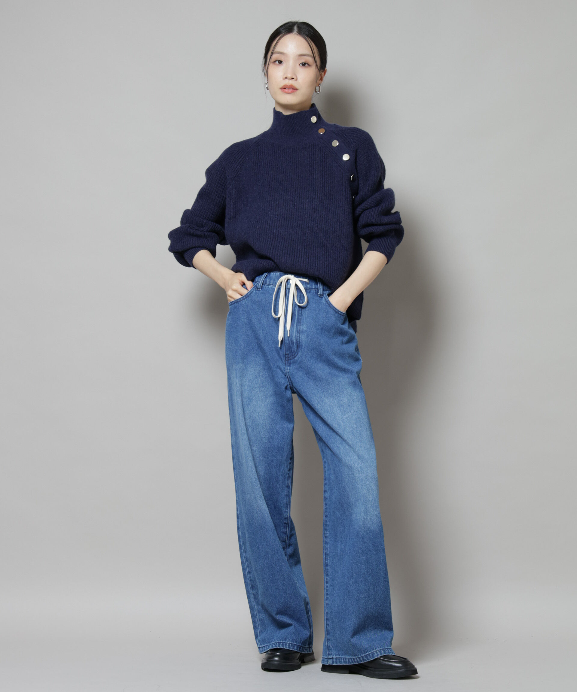 nano･universe「釦ディティールニットプルオーバー」|ニット・セーター|