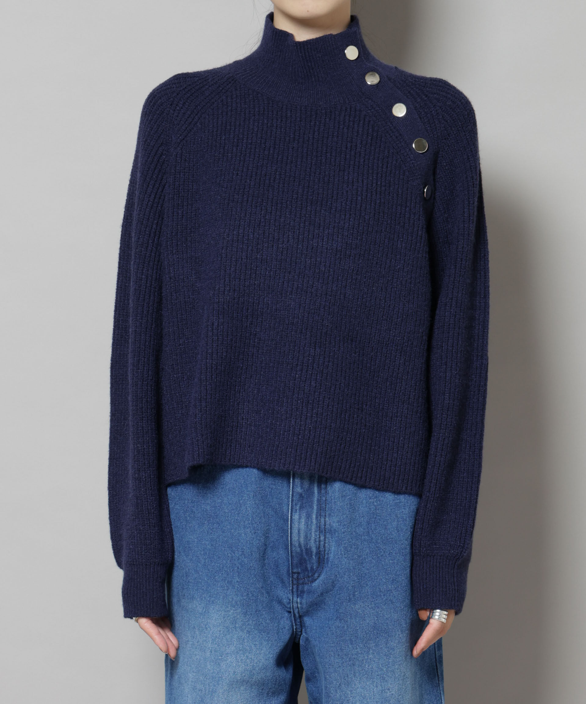 nano･universe「釦ディティールニットプルオーバー」|ニット・セーター|