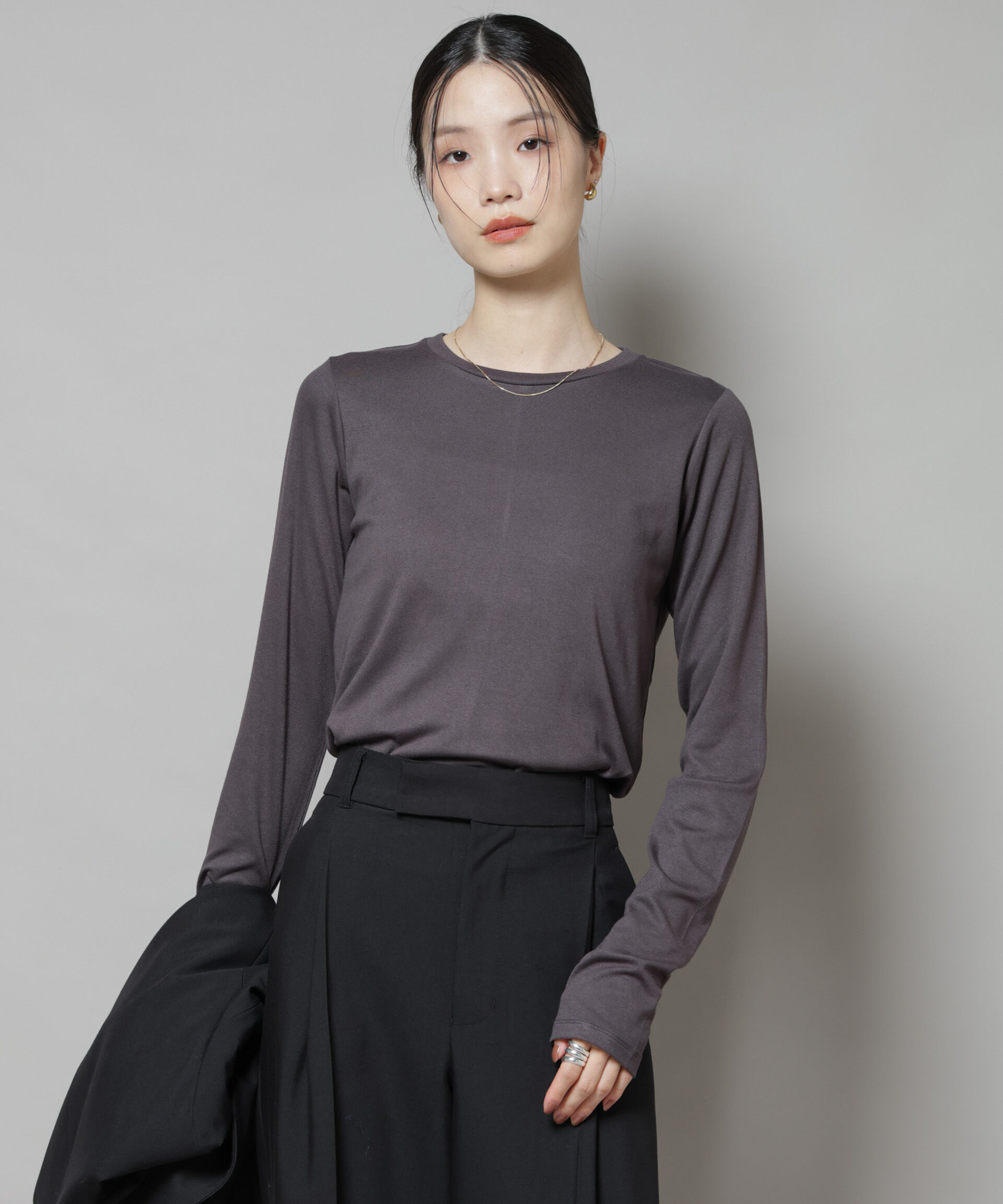 nano･universe「吸湿発熱クルーネックロングスリーブTシャツ」|Tシャツ・カットソー|