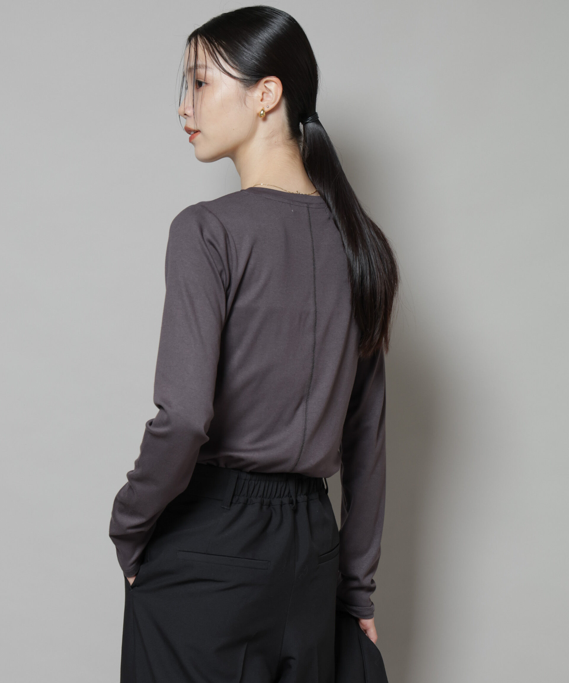 nano･universe「吸湿発熱クルーネックロングスリーブTシャツ」|Tシャツ・カットソー|