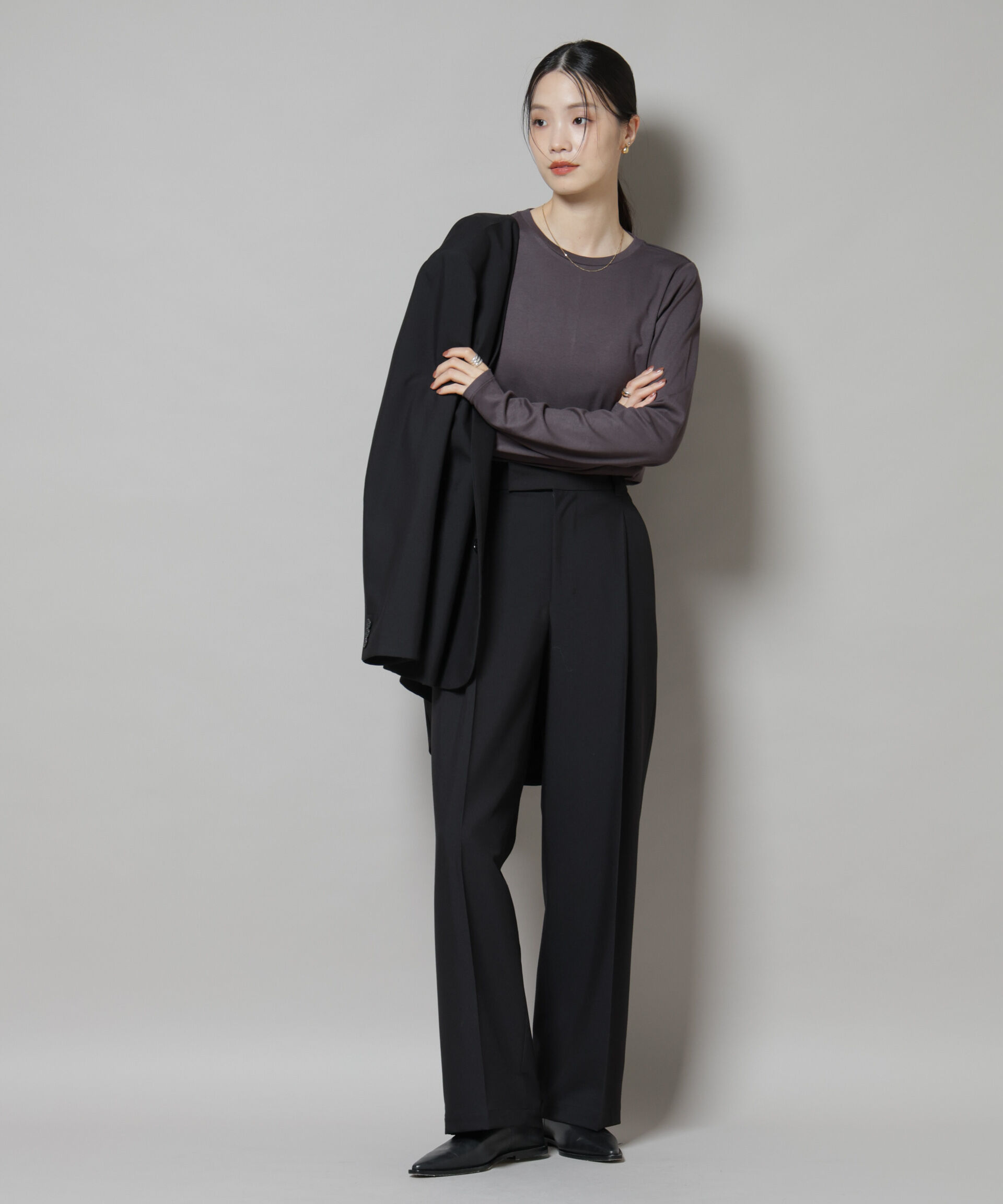 nano･universe「吸湿発熱クルーネックロングスリーブTシャツ」|Tシャツ・カットソー|