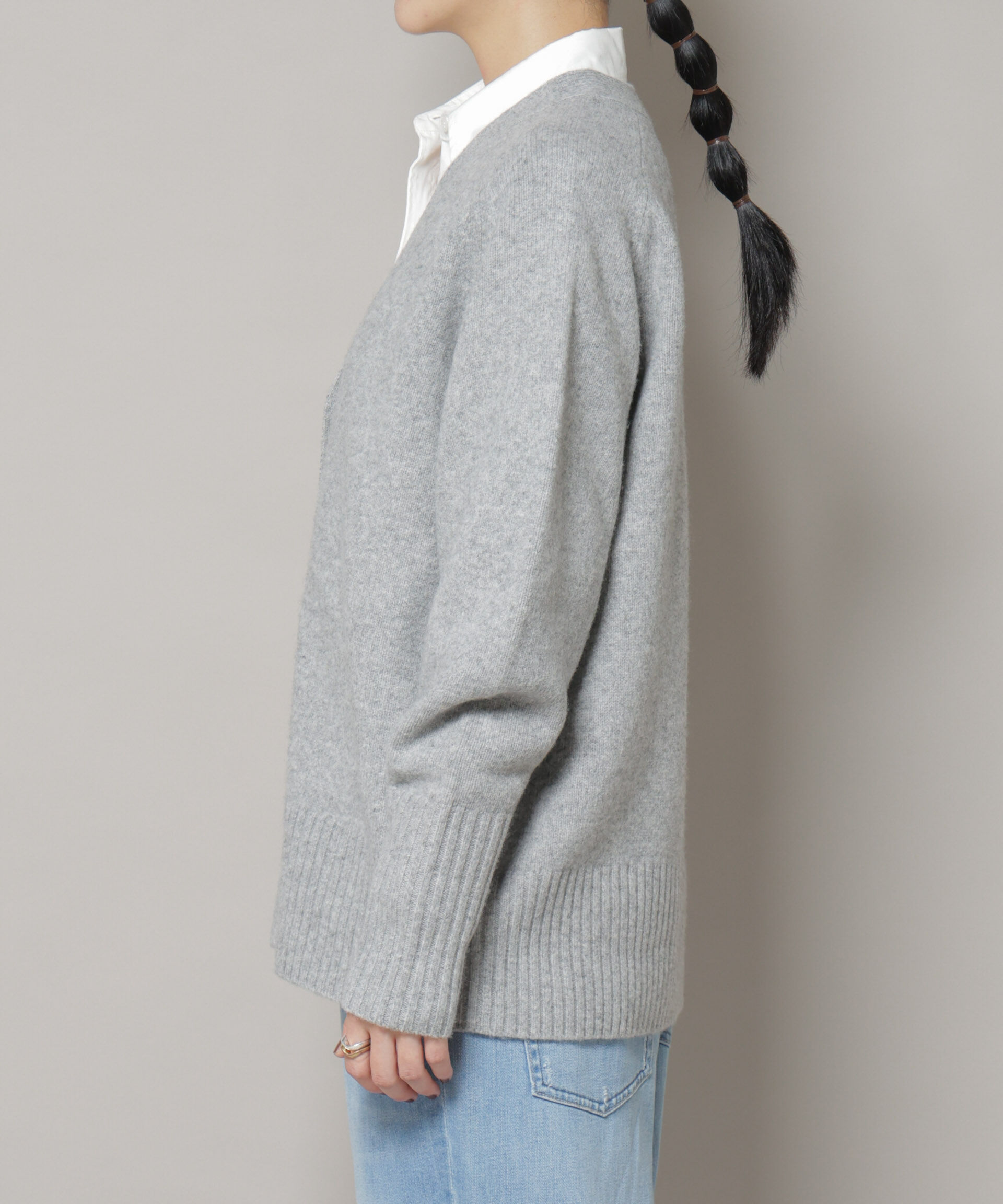 nano･universe「AQUAウールカシミヤVネックカーディガン」|ニット・セーター|