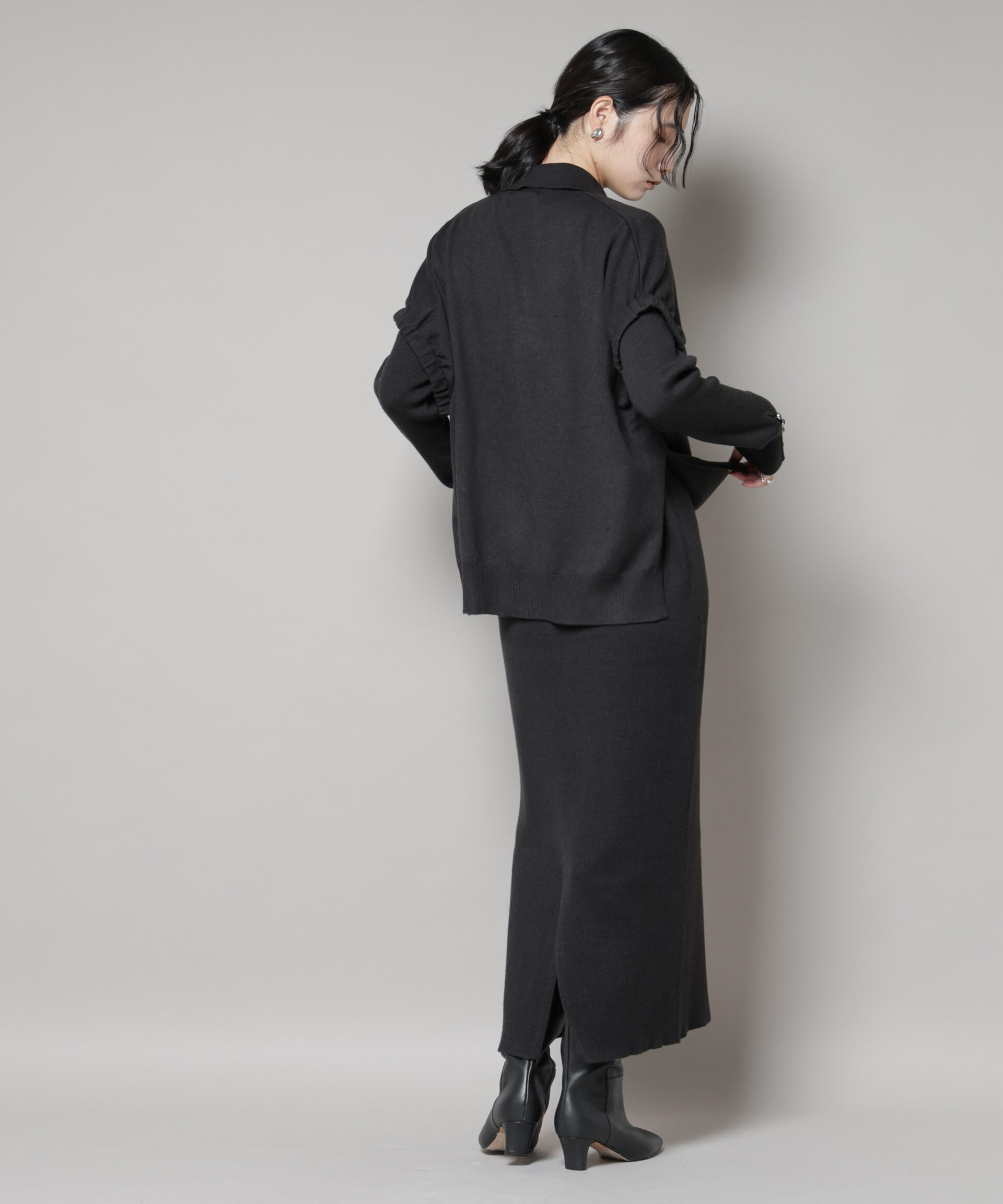 nano･universe「ドロストベスト＋リブニットワンピースセット」|ワンピース|