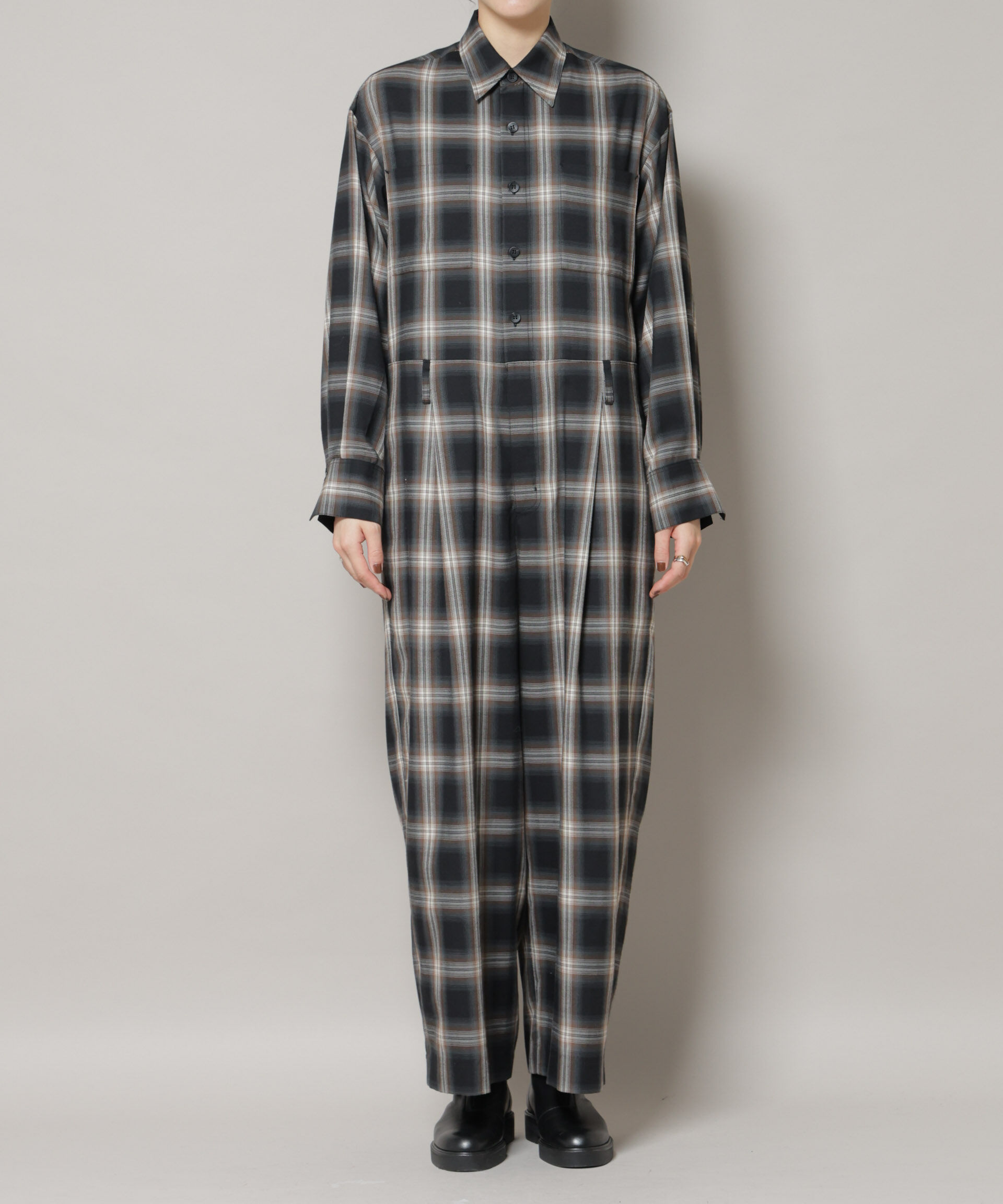 nano･universe「オンブレーチェックジャンプスーツ」|ワンピース|