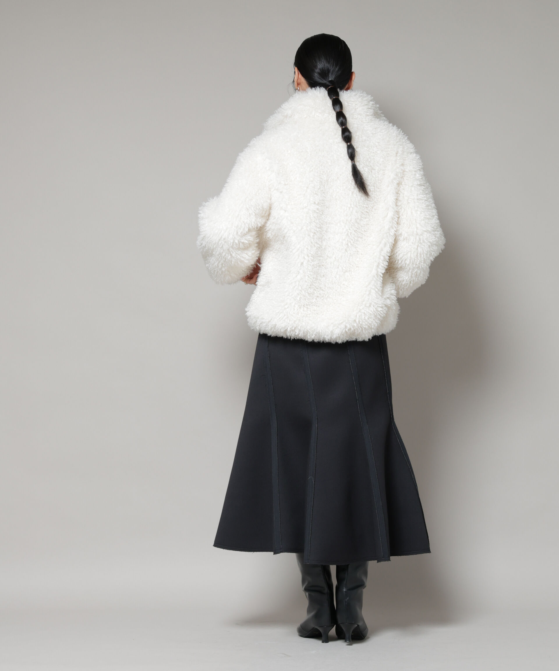 nano･universe「カーリーファースタンドブルゾン」|ブルゾン・スタジャン|