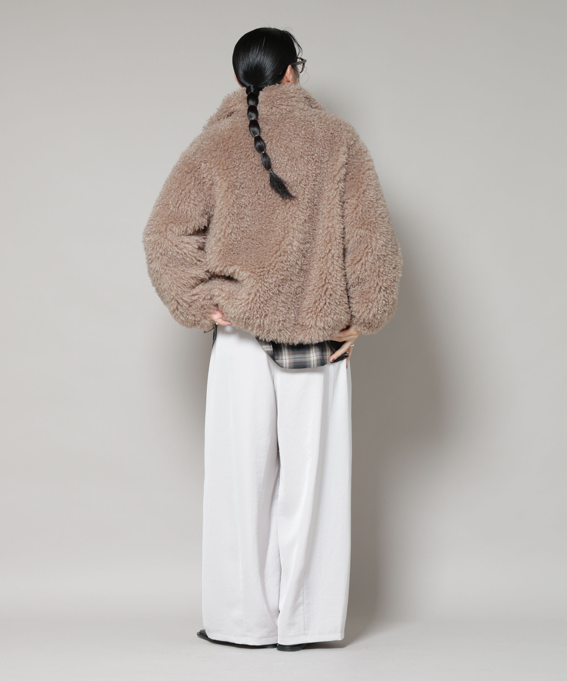 nano･universe「カーリーファースタンドブルゾン」|ブルゾン・スタジャン|