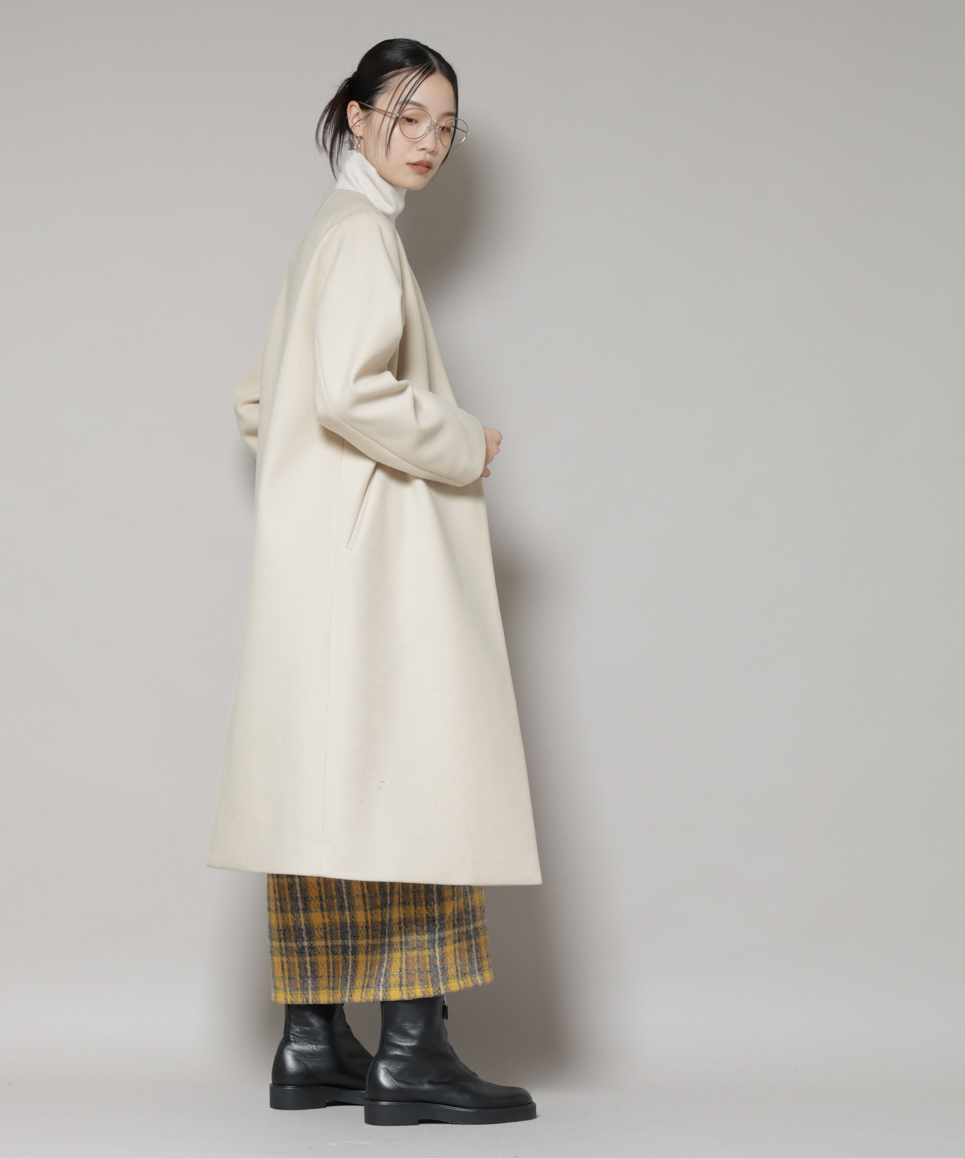 nano･universe「Vネックノーカラーコート」|その他|