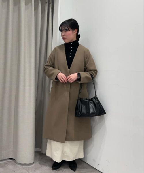 nano･universe「Vネックノーカラーコート」|その他|