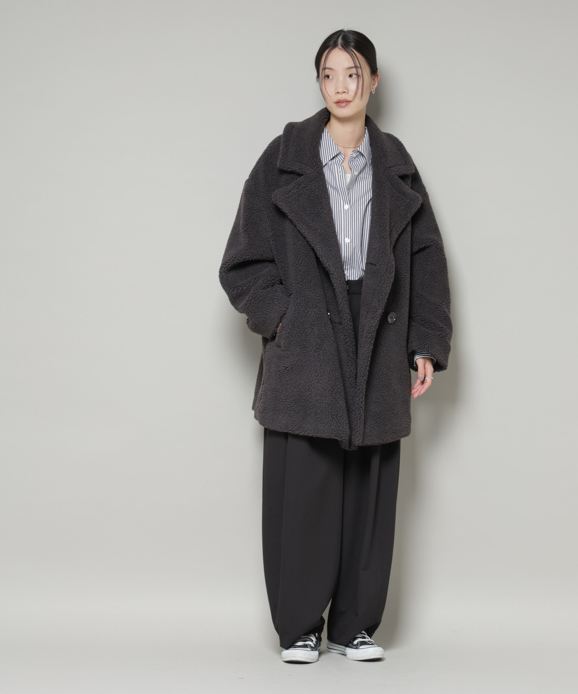 nano･universe「ボアワイドダブルボタンコート」|その他|