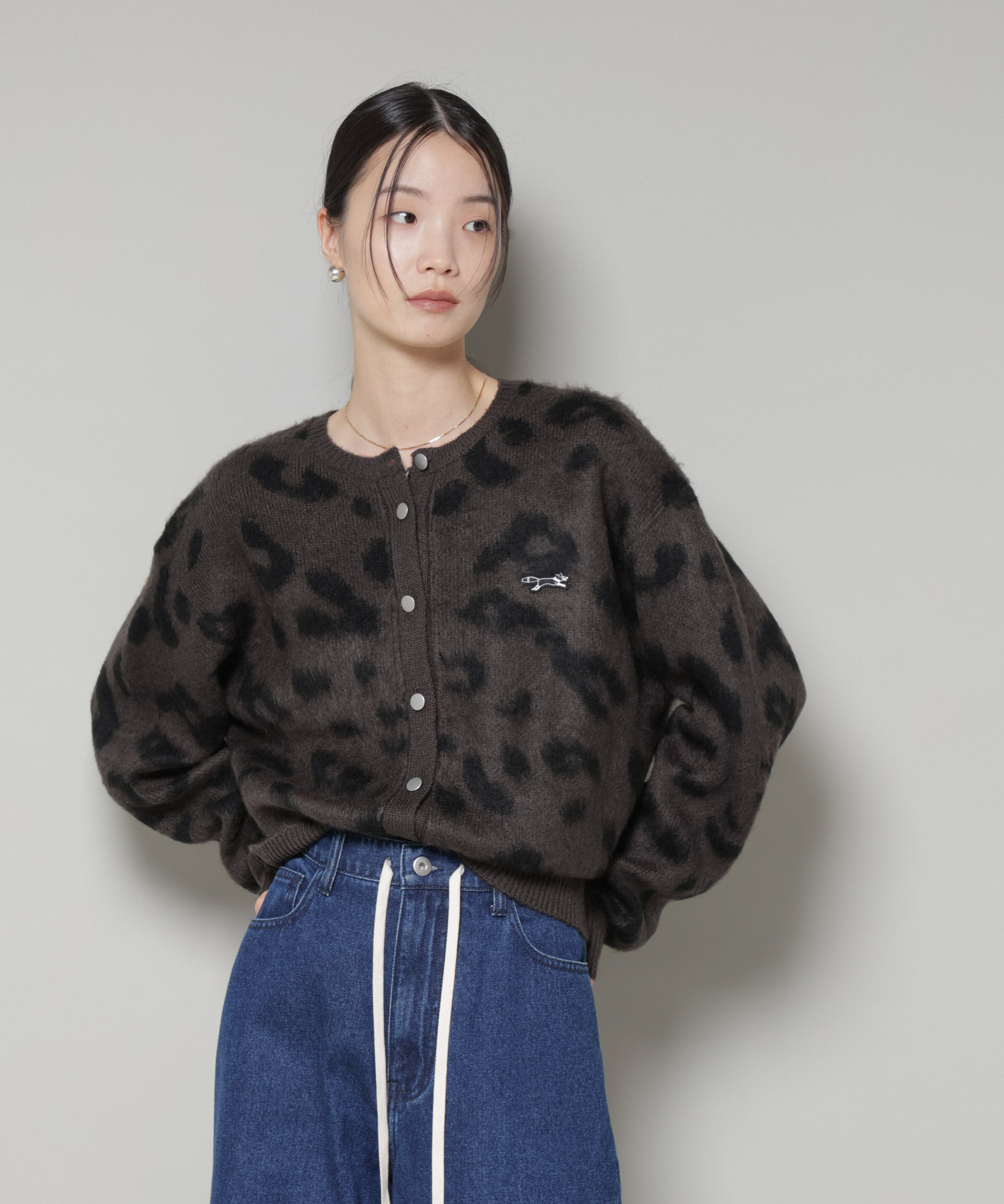 nano･universe「PENNEYS別注TheFOXレオパードクルーカーディガン」|ニット・セーター|