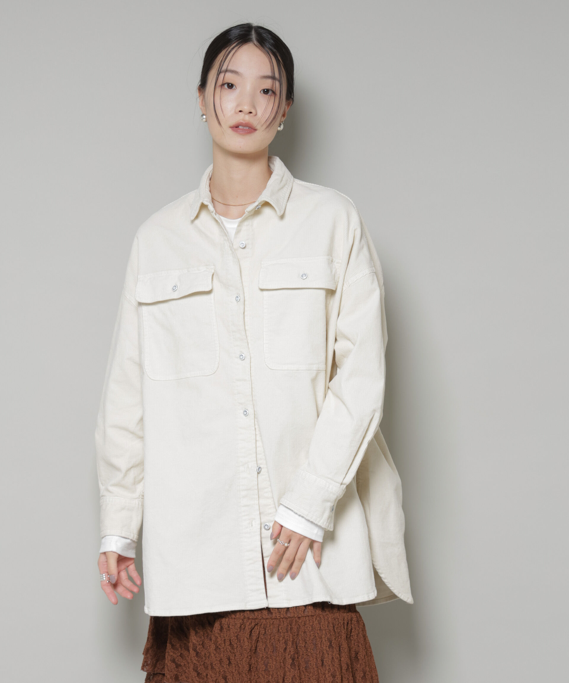 nano･universe「Healthy DENIM/Almond Corduroy」|シャツ・ブラウス|エクリュ4