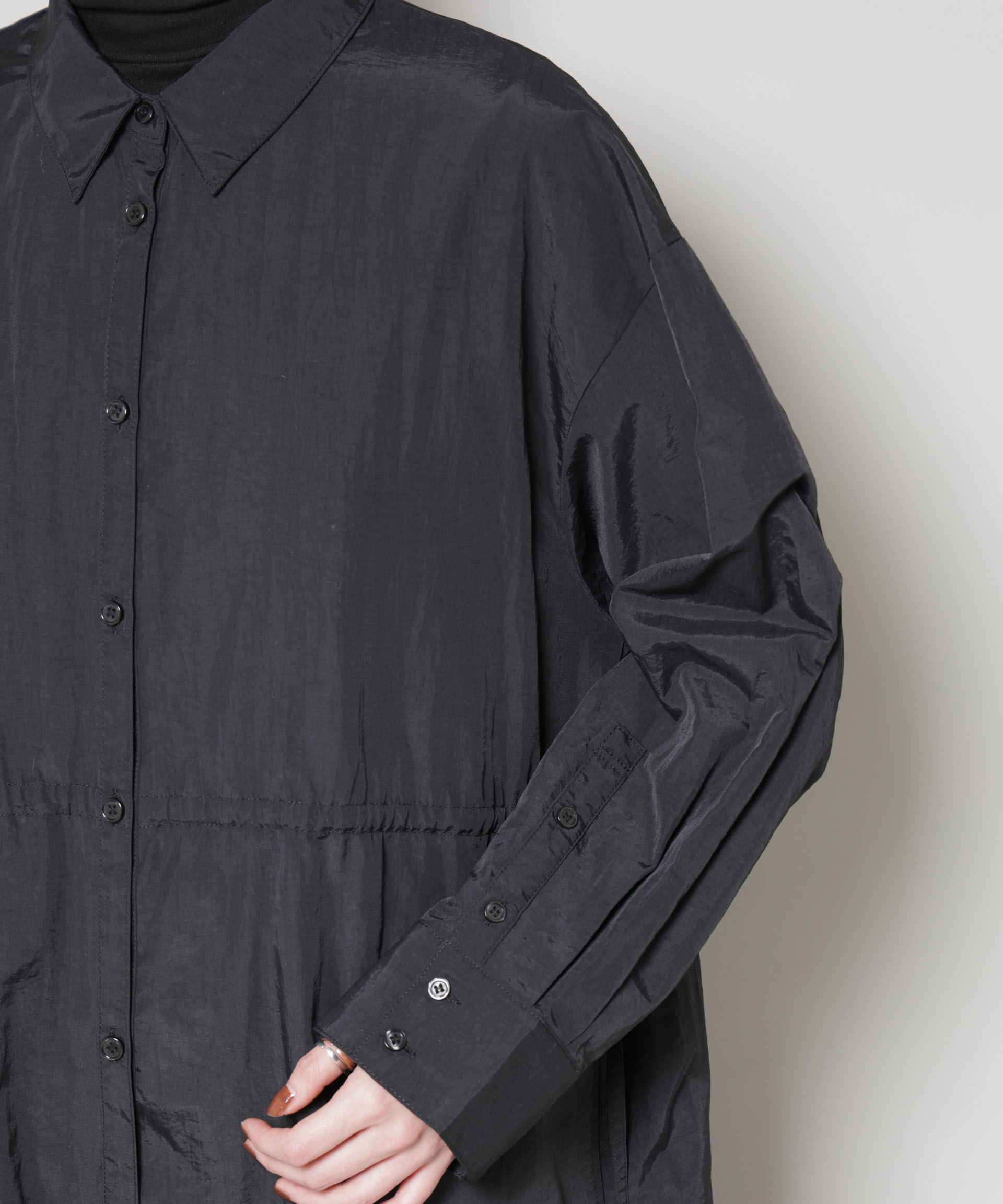 nano･universe「ナイロンタッサードロストシャツワンピース」|ワンピース|