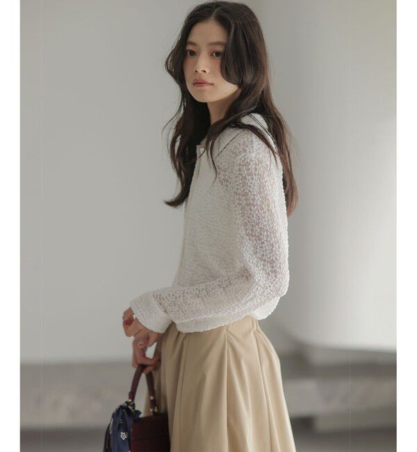 組曲「【WEB限定】フラワーチュールブラウスライク カットソー」|シャツ・ブラウス|