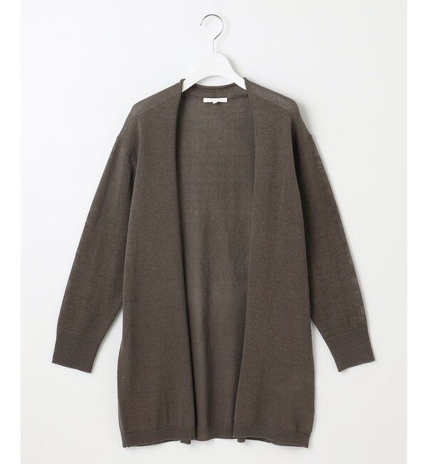 自由区「【洗える】ペーパーブレンドロング カーディガン」|カーディガン|