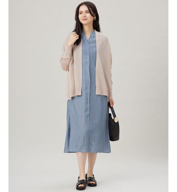 自由区「【接触冷感・UVケア・抗菌防臭・洗える】リヨセルポプリンシャツ ワンピース」|ワンピース|