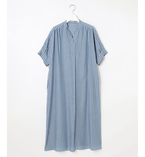 自由区「【接触冷感・UVケア・抗菌防臭・洗える】リヨセルポプリンシャツ ワンピース」|ワンピース|
