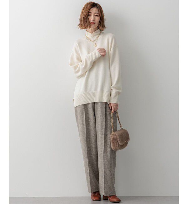 23区「【洗える】カシミヤブレンド ハイネック ニット」|ニット・セーター|