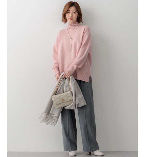 23区「【洗える】カシミヤブレンド ハイネック ニット」|ニット・セーター|