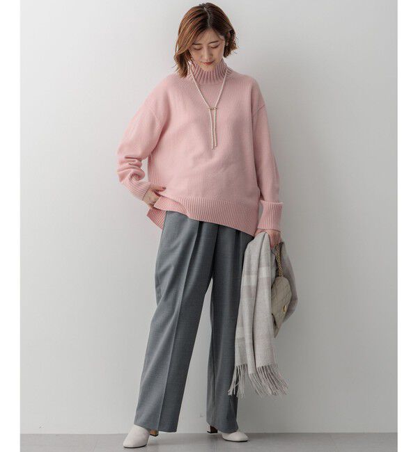 23区「【洗える】カシミヤブレンド ハイネック ニット」|ニット・セーター|