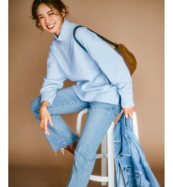 23区「【洗える】カシミヤブレンド ハイネック ニット」|ニット・セーター|