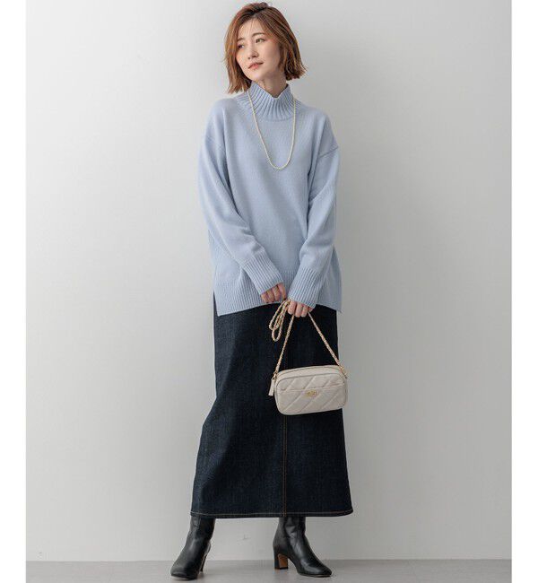 23区「【洗える】カシミヤブレンド ハイネック ニット」|ニット・セーター|