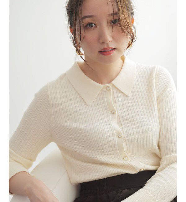 ANY SIS「CICA加工 襟デザイン ニット」|ニット・セーター|