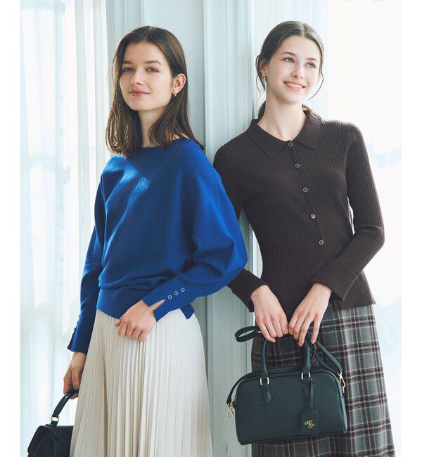 ANY SIS「CICA加工 襟デザイン ニット」|ニット・セーター|