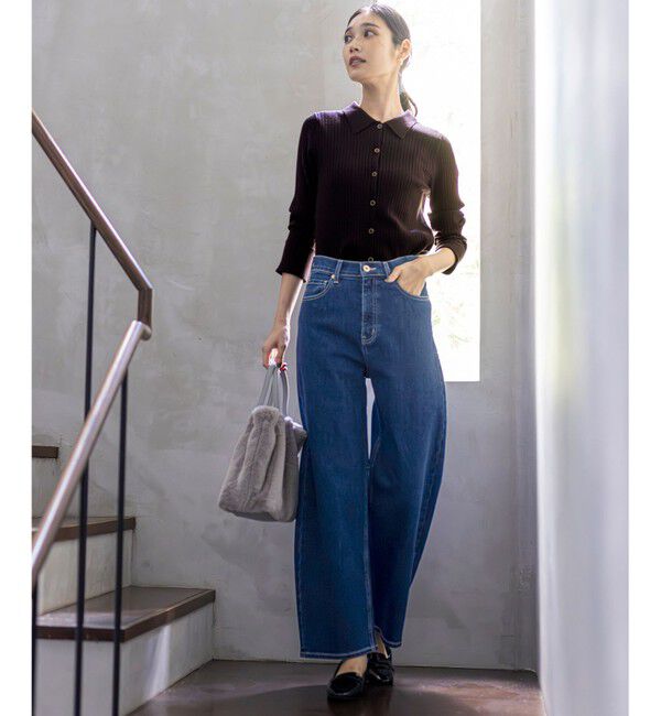 ANY SIS「CICA加工 襟デザイン ニット」|ニット・セーター|