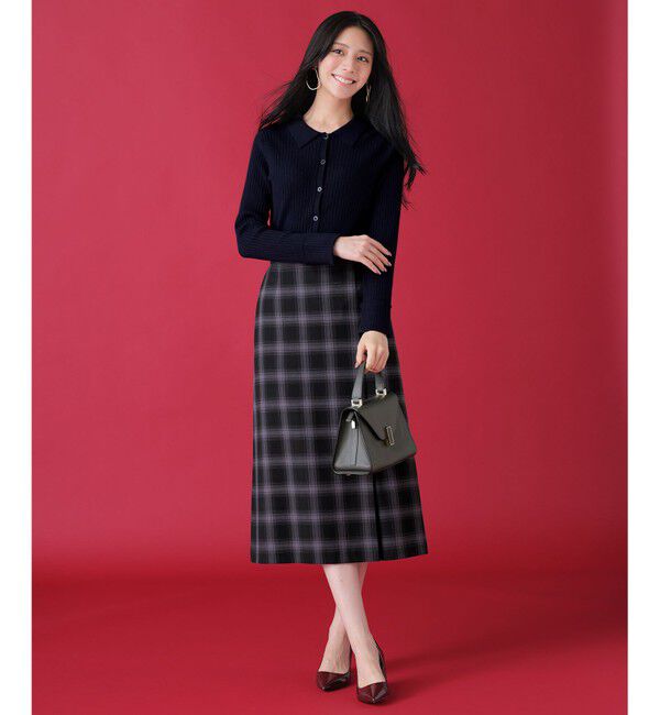 ANY SIS「CICA加工 襟デザイン ニット」|ニット・セーター|