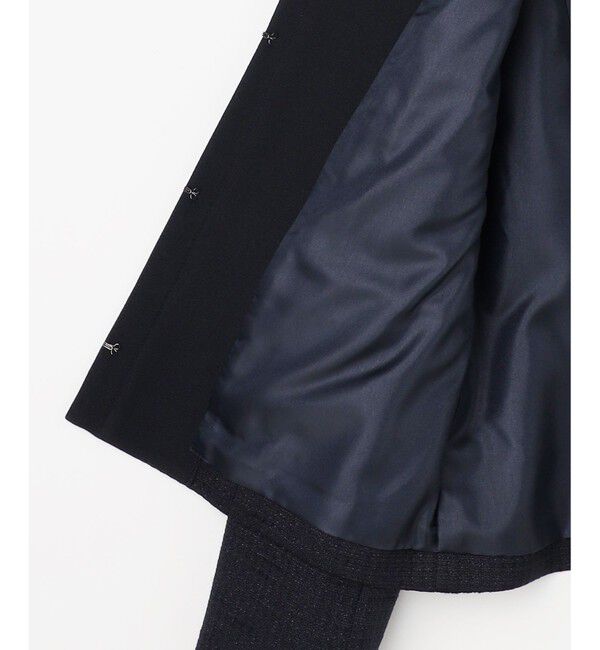 ANY SIS「リップルボーダーストレッチ ジャケット」|ノーカラージャケット|