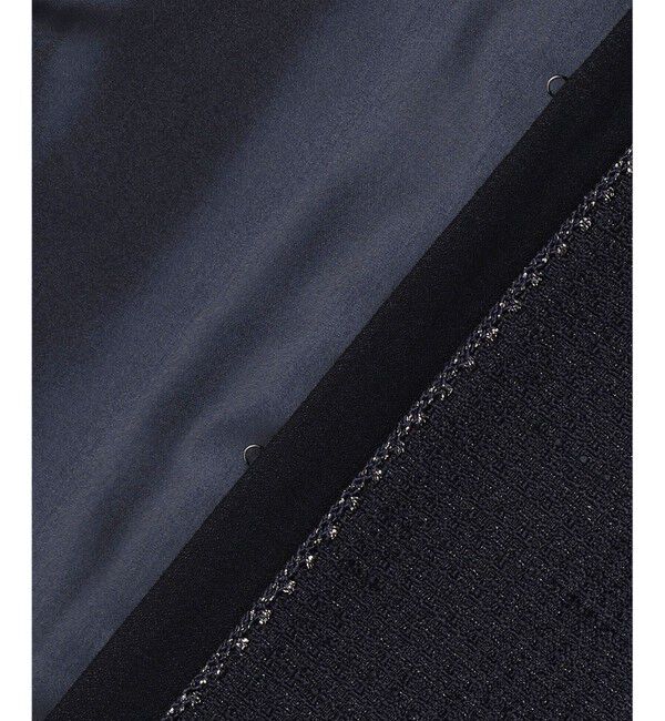 ANY SIS「リップルボーダーストレッチ ジャケット」|ノーカラージャケット|