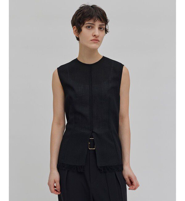 BEIGE,「【洗える】CANNET / ノースリーブブラウス」|シャツ・ブラウス|Black