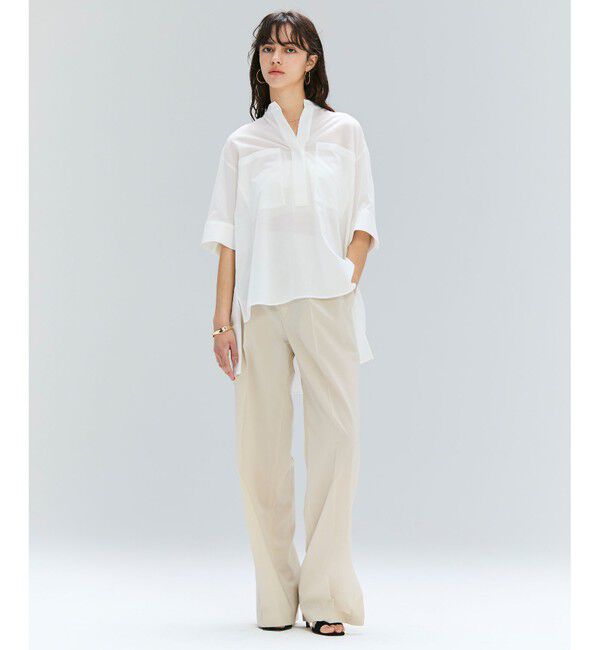 BEIGE,「【洗える・Oggi 10月号掲載】BAC / コットンビックポケットスタンドカラーシャツ」|シャツ・ブラウス|